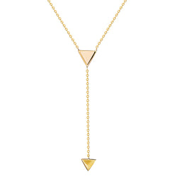 This handmade 14 karat gold necklace features hand painted enamel in our favourite rose colour. Delicate yet captivating this fine jewellery piece can be worn all day and all night.  Wear the Y necklace on bare skin and combine it with the matching earrings or ring.