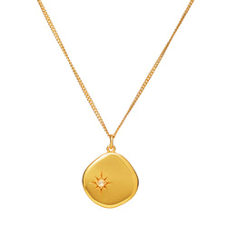November Birthstone Necklace - 18 karat gold vermeil on sterling silver, citrine