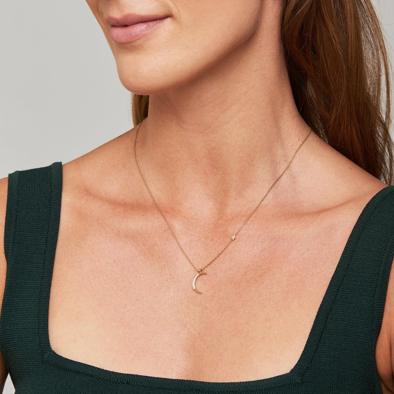 Diamond Crescent Moon and Star Necklace - Gold Magic Jewelry Diamond Crescent Moon and Star Necklace - Gold Magic Jewelry