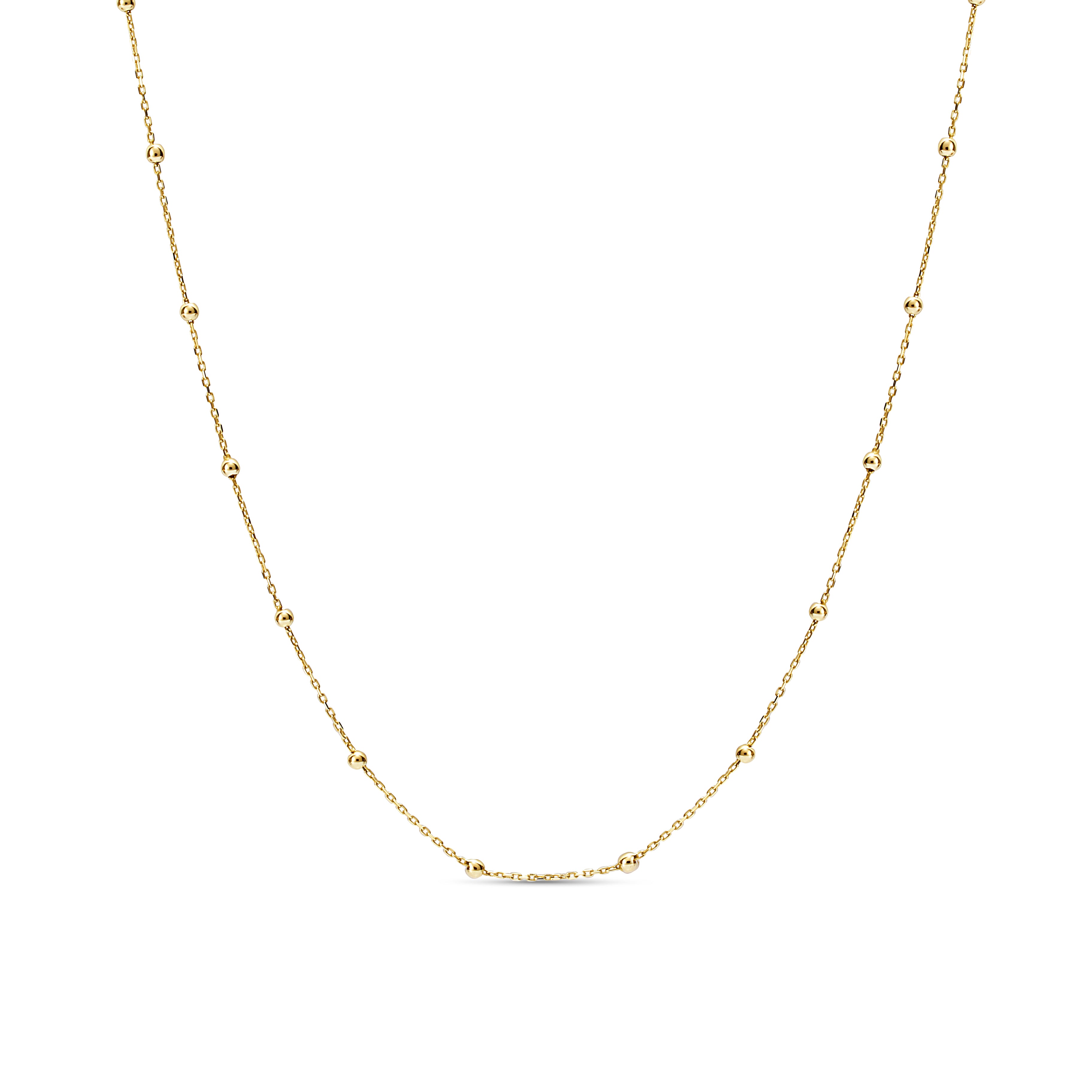BALL CHAIN NECKLACE WITH ROUND DIAMOND PENDANT – Anita Ko