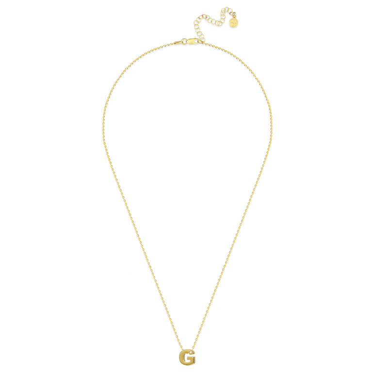 Diamond Letter Necklace "G" - 18 karat gold vermeil on sterling silver, diamond 0.01 carat