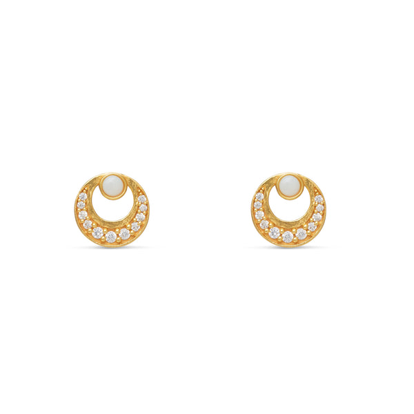 Luna Opal Stud Earring  - Vermeil