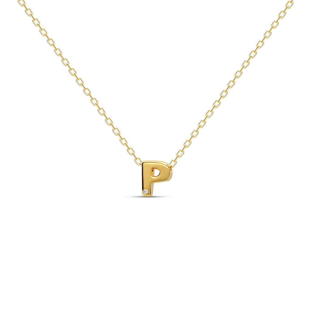 Letter p clearance necklace gold