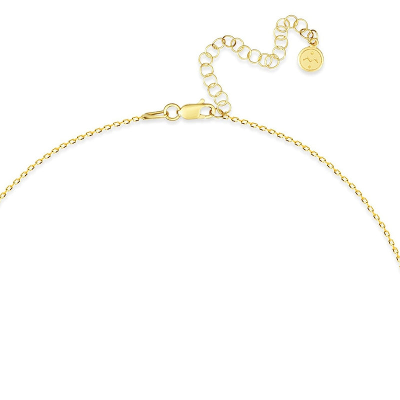 Diamond Letter Necklace "O" - 18 karat gold vermeil on sterling silver, diamond 0.01 carat