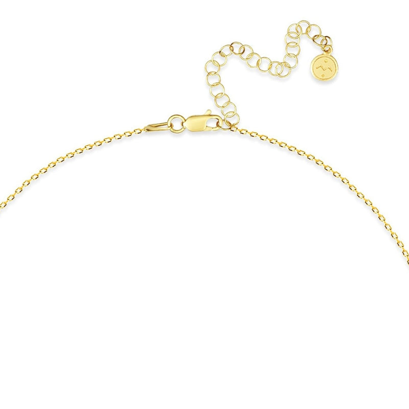 Diamond Letter Necklace "D" - 18 karat gold vermeil on sterling silver, diamond 0.01 carat