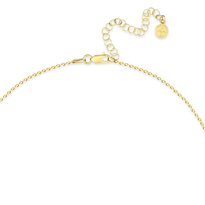 Diamond Letter Necklace "M" - 18 karat gold vermeil on sterling silver, diamond 0.01 carat