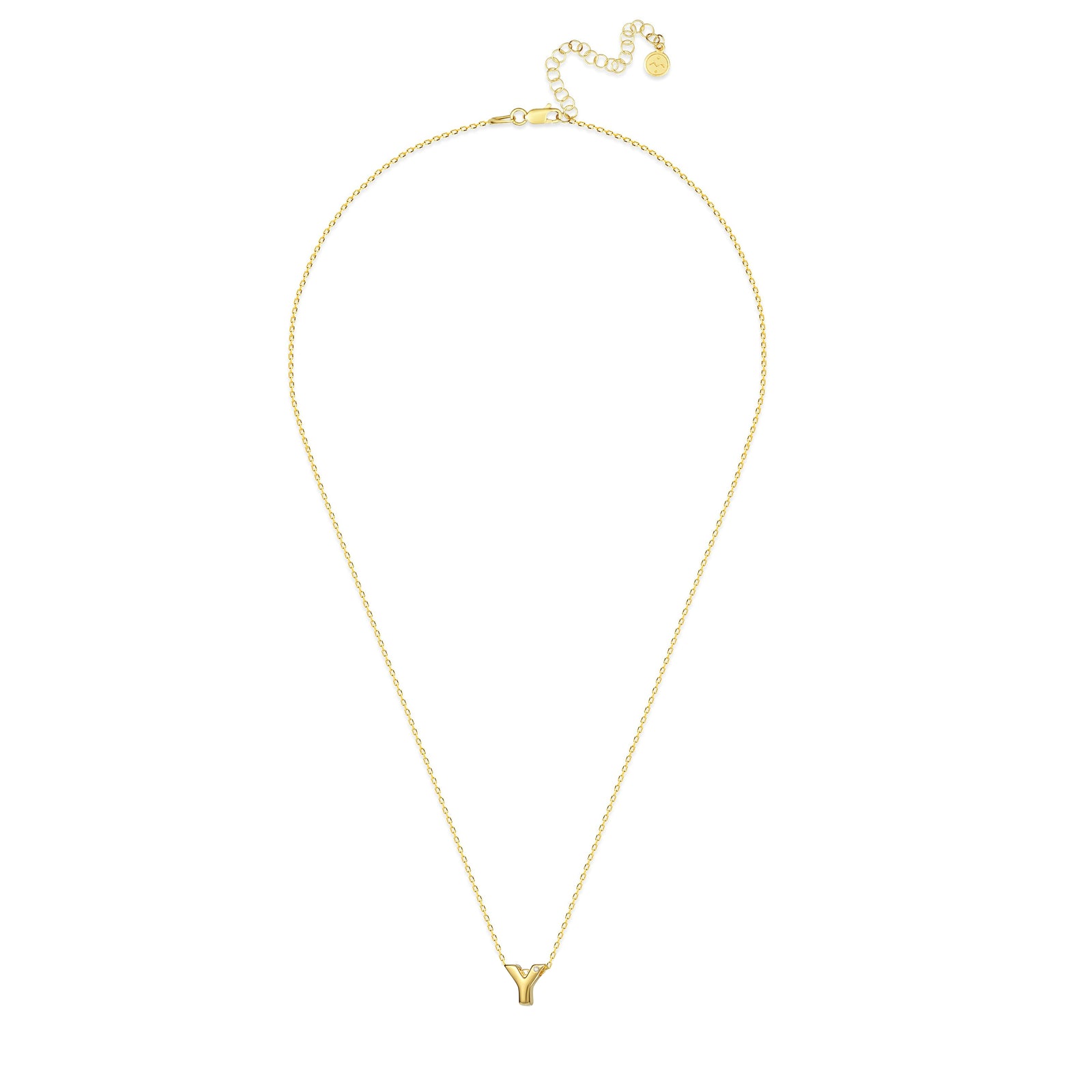 Diamond Letter Necklace Y 18 Karat Gold Initial Necklace for Women MOSUO