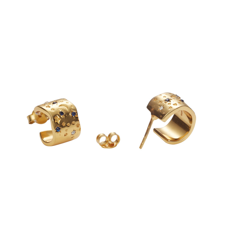 Magic Hoop Earrings - Gold Vermeil, Topaz